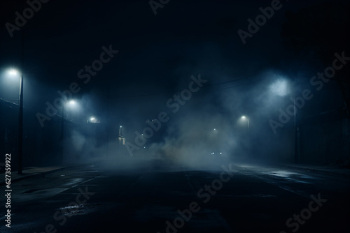Abstract light amidst the dark  smoky streets. Ideal for photographers  urban explorers  and creatives seeking atmospheric scenes. Generative AI