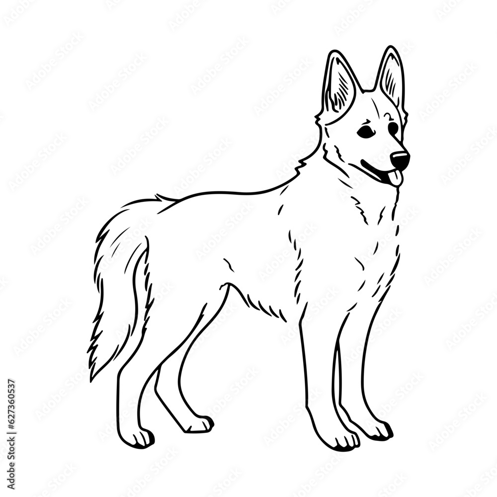 Belgian shepherd, hand drawn cartoon character, dog icon. Belgian shepherd, hand drawn cartoon character, dog icon.