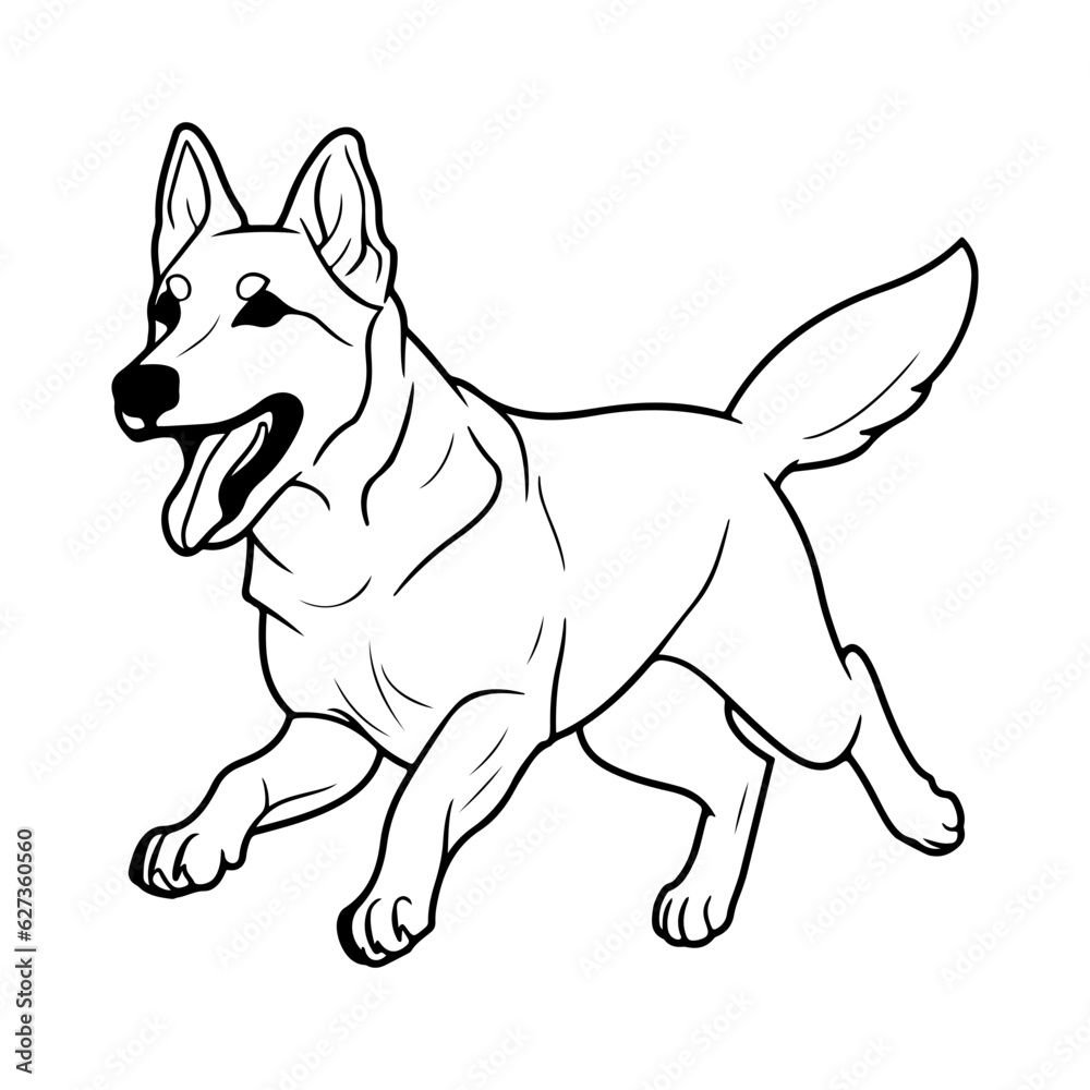 Belgian shepherd, hand drawn cartoon character, dog icon.