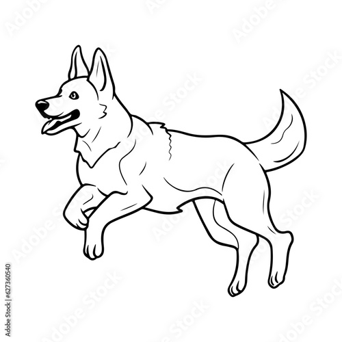 Belgian shepherd, hand drawn cartoon character, dog icon.