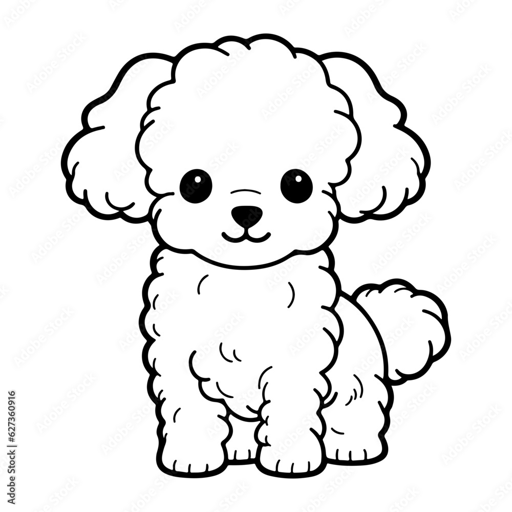 Bichon Frise, hand drawn cartoon character, dog icon. Bichon Frise, hand drawn cartoon character, dog icon.