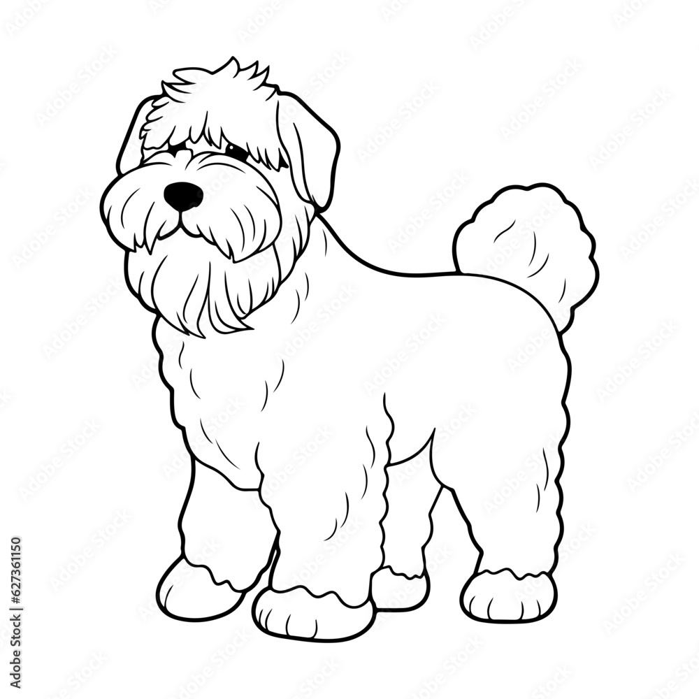 Black Russian Terrier, hand drawn cartoon character, dog icon. Black Russian Terrier, hand drawn cartoon character, dog icon.