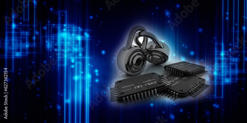 3d rendering lock protected microchips
