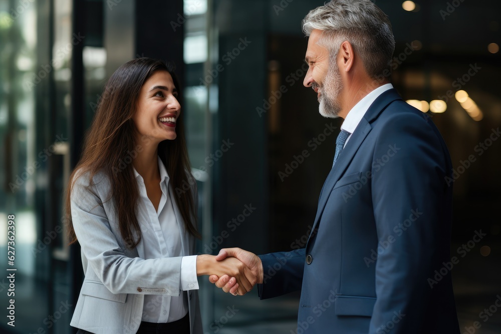 businesspeople standing in an office, generative artificial intelligence businesspeople standing in an office, generative artificial intelligence