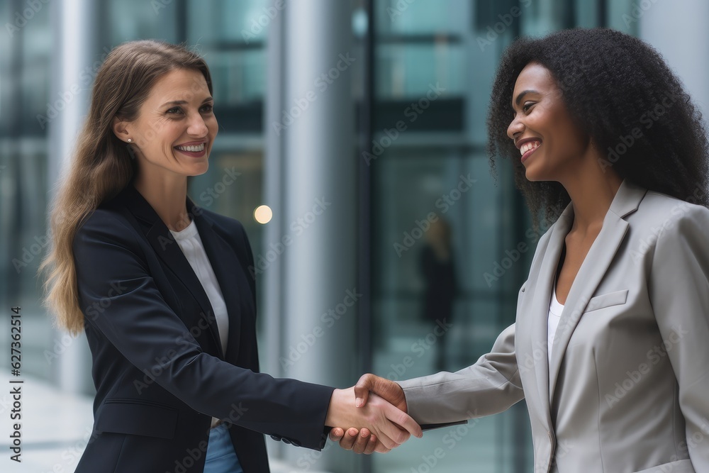 businesspeople standing in an office, generative artificial intelligence businesspeople standing in an office, generative artificial intelligence