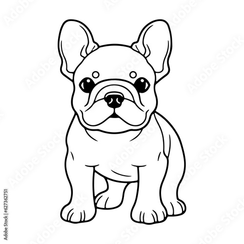 Bulldog, hand drawn cartoon character, dog icon.