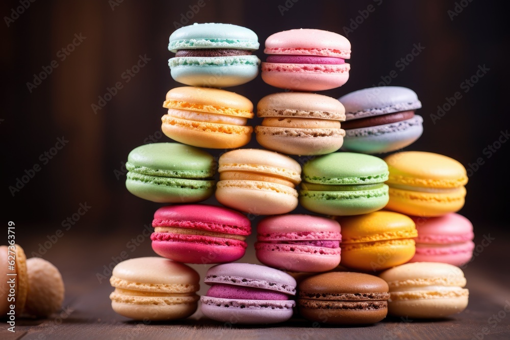 Colorful macarons. Generative AI Colorful macarons. Generative AI