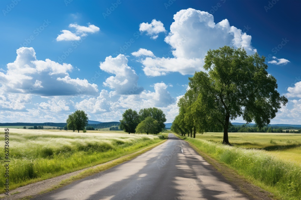 Landscape and road. Generative AI Landscape and road. Generative AI