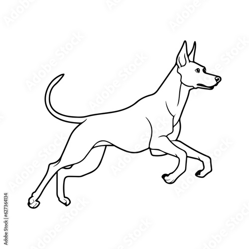 Doberman  hand drawn cartoon character  dog icon.