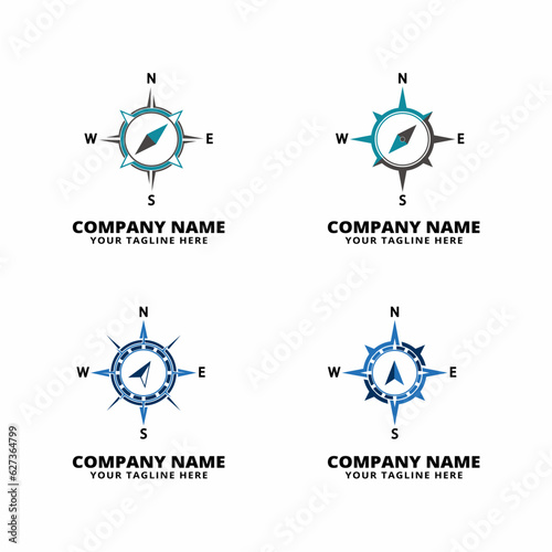 set of compas logo vector  icon photo