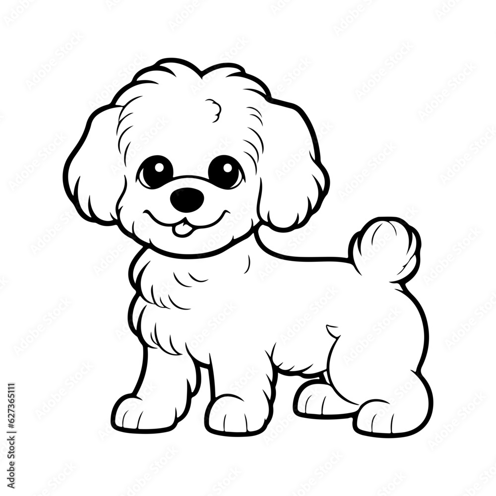 Maltese, hand drawn cartoon character, dog icon. Maltese, hand drawn cartoon character, dog icon.