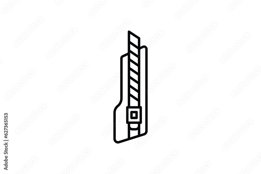 cutter knife icon. Icon related to stationery. line icon style. Simple vector design editable cutter knife icon. Icon related to stationery. line icon style. Simple vector design editable