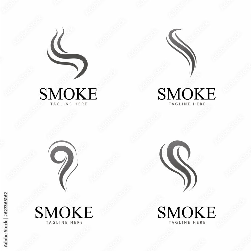 smoke steam logo vector icon