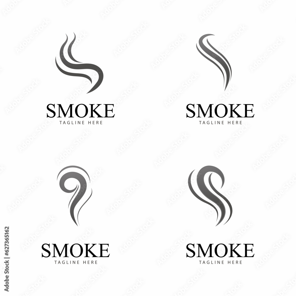 smoke steam logo vector icon smoke steam logo vector icon