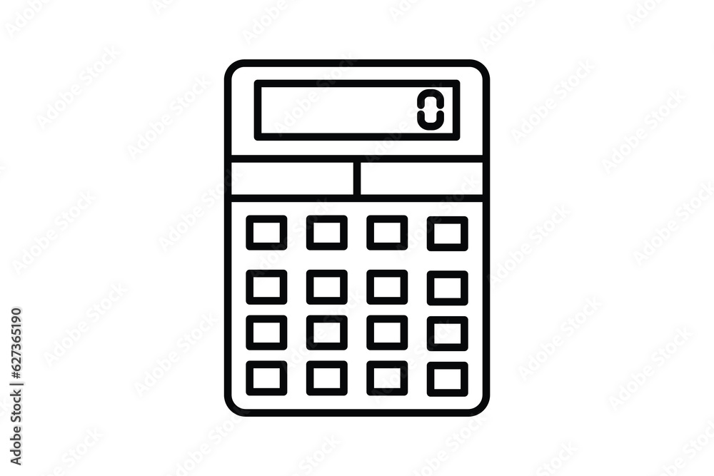 calculator icon. Icon related to stationery. line icon style. Simple vector design editable calculator icon. Icon related to stationery. line icon style. Simple vector design editable