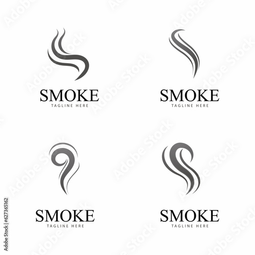 smoke steam logo vector icon