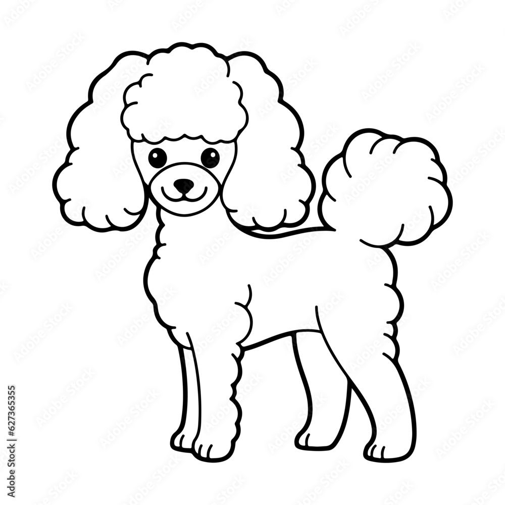 Poodle, hand drawn cartoon character, dog icon. Poodle, hand drawn cartoon character, dog icon.