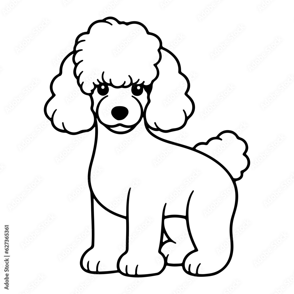 Poodle, hand drawn cartoon character, dog icon. Poodle, hand drawn cartoon character, dog icon.