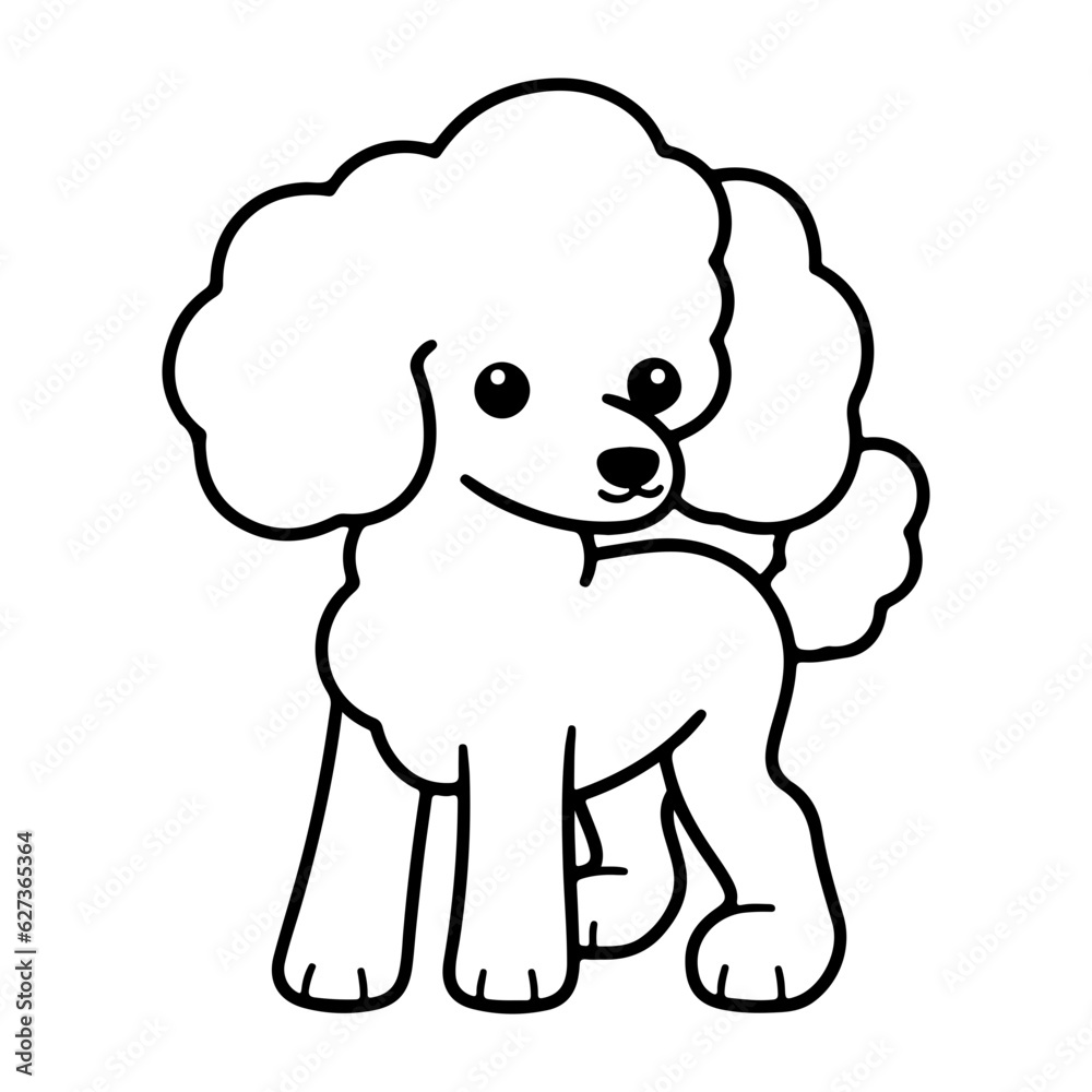 Poodle, hand drawn cartoon character, dog icon. Poodle, hand drawn cartoon character, dog icon.