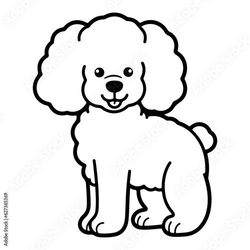 Poodle  hand drawn cartoon character  dog icon.