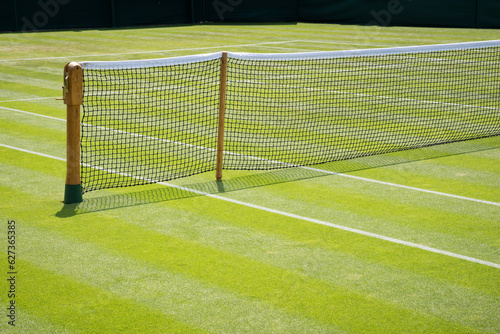 Lawn tennis court and net in sunshine  © Lance Bellers