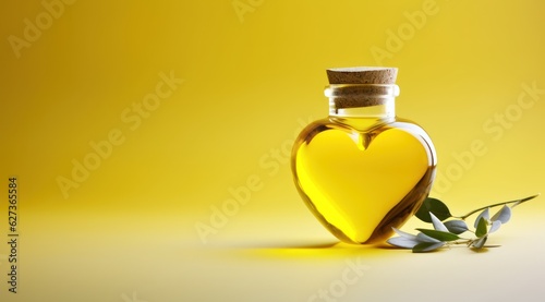 Fotografia olive oil and heart copy space stock photo