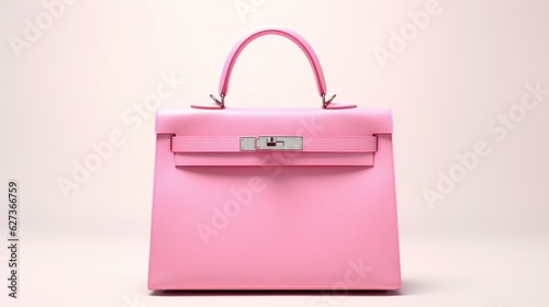 Pink designer bag isolated
