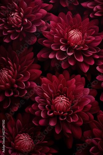 Red dahlia flower background generative ai