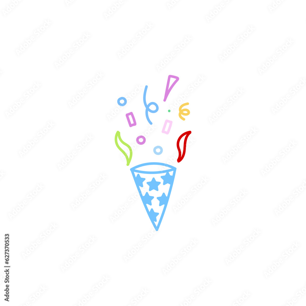 cute party popper isolated confetti explosion firecrackers celebration vector drawing illustration hand drawn style cute party popper isolated confetti explosion firecrackers celebration vector drawing illustration hand drawn style