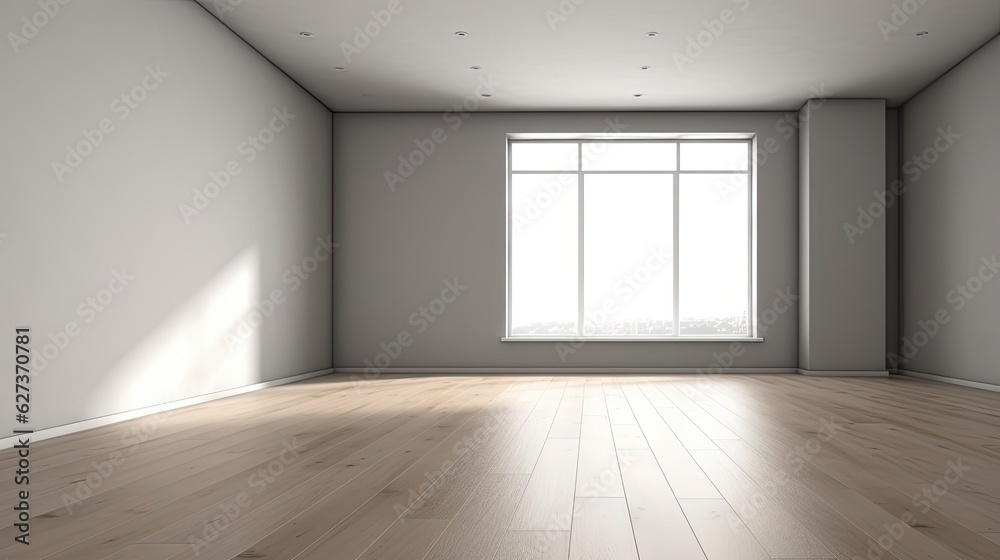 A three dimension of an empty unfurnished room. Generative ai A three dimension of an empty unfurnished room. Generative ai