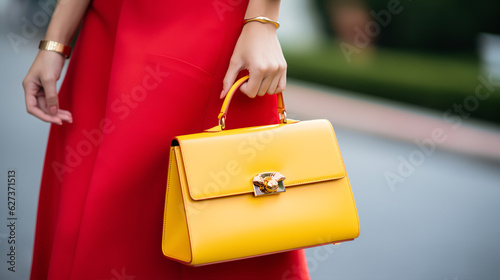 Fashion-forward influencer flaunting the latest designer handbag, a must-have accessory