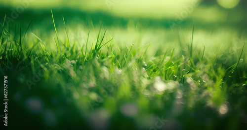 Green grass background for natural banner concept