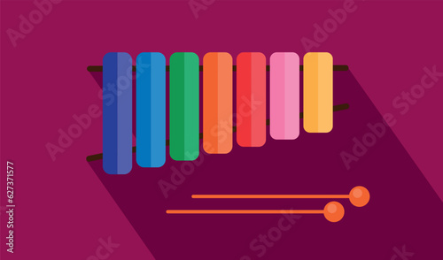 Colorful xylophone, vector illustration.