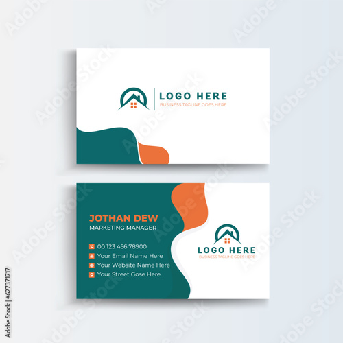 Modern abstract company corporate clean creative elegant Real estate agency realtor home rental Business card template real estate, apartment, condo, house, rental, business.