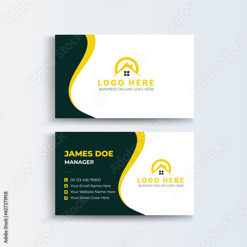 Modern abstract company corporate clean creative elegant Real estate agency realtor home rental Business card template real estate, apartment, condo, house, rental, business.
