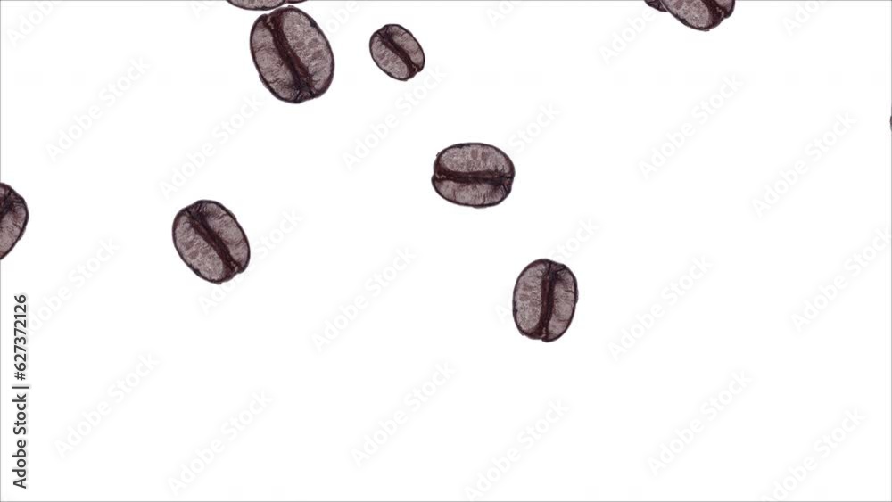 Caduta di chicchi di caffè