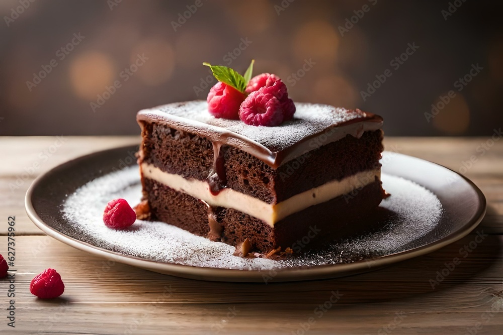chocolate cake with strawberries Generated AI chocolate cake with strawberries Generated AI