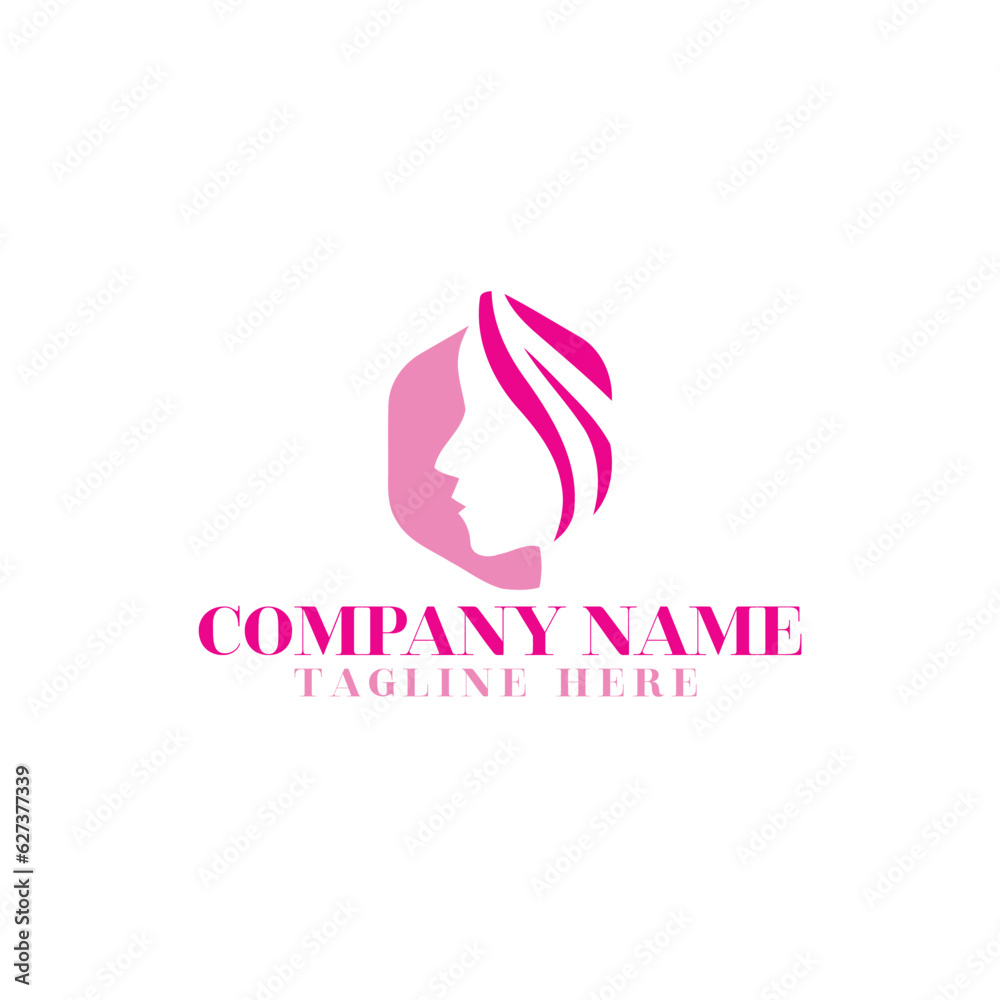 Fototapeta premium Woman beauty logo template with emblem concept 