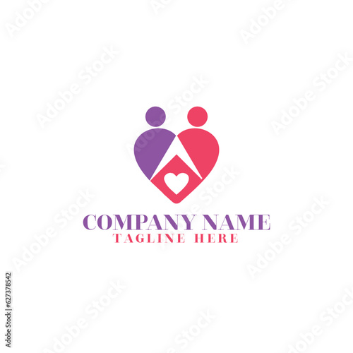 Beauty Love logo design with style and creative concept 