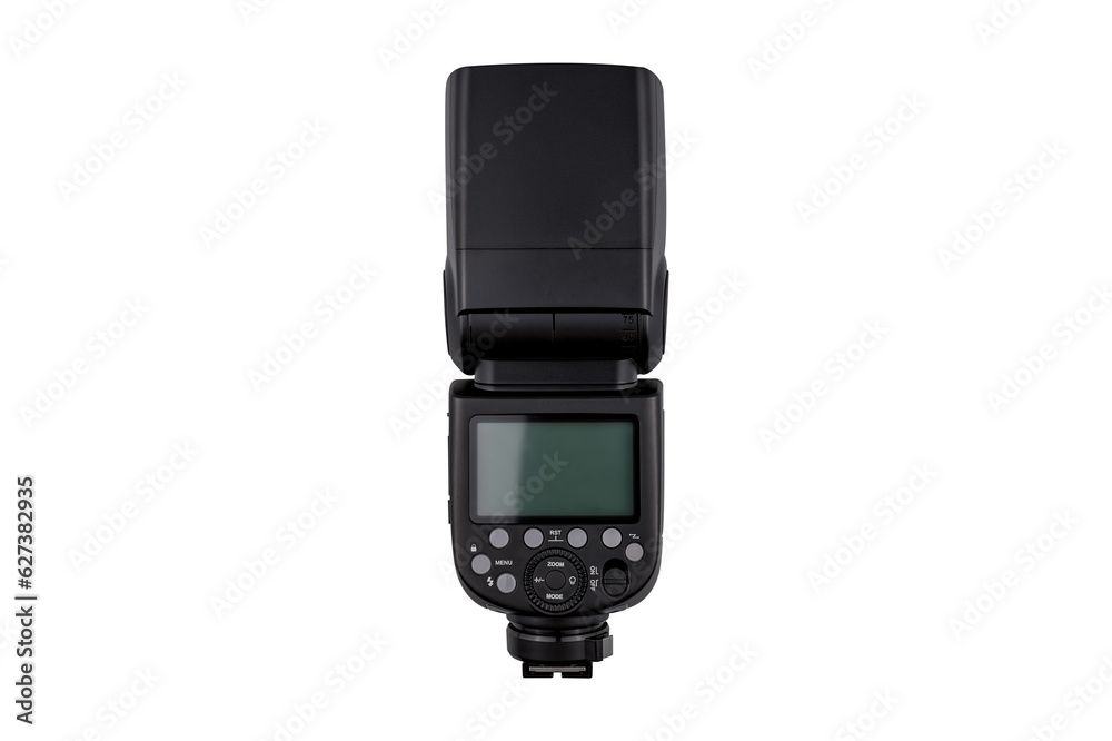 External camera flash isolated on white background.