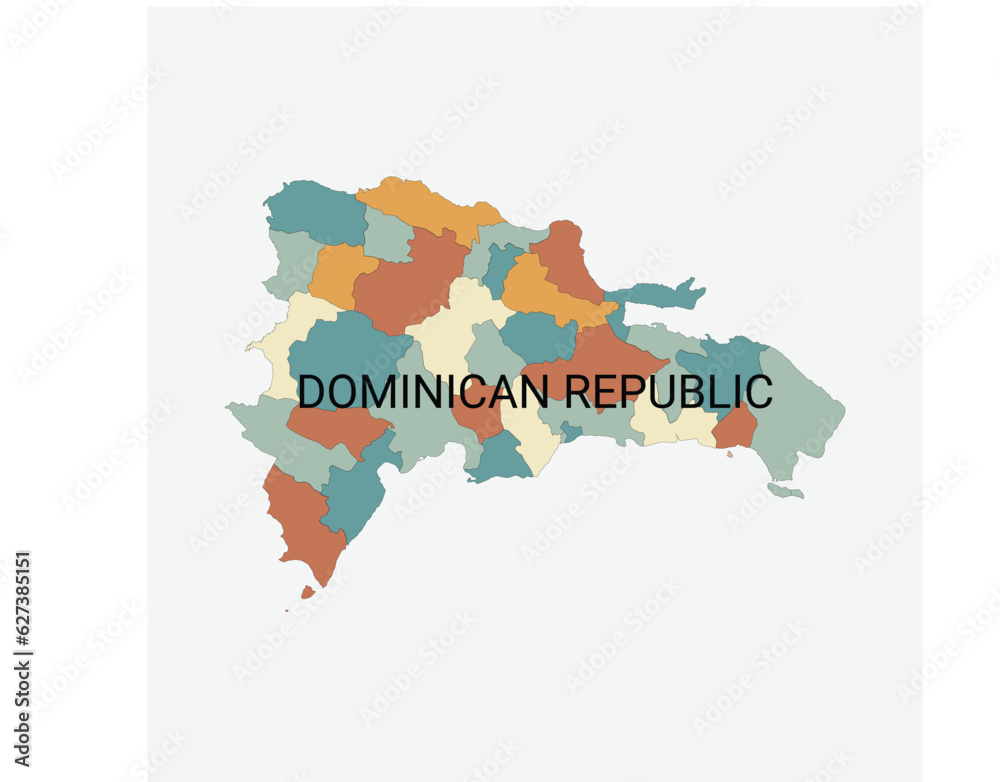 Dominican Republic Administrative Multicolor Vector Map