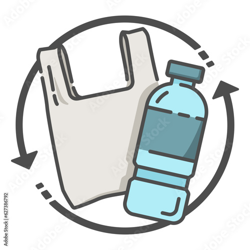 recycle and reuse plastic bottle and bag