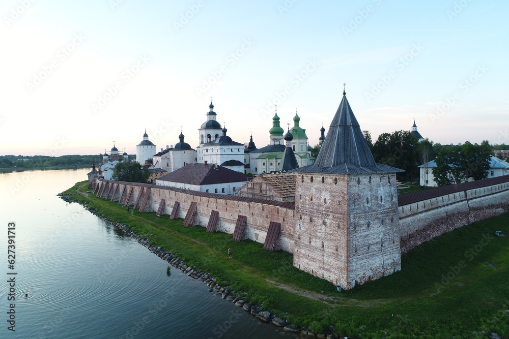 Kirillo-Belozersky monastery on the shore of the lake. Kirillov, Vologda region, Russia