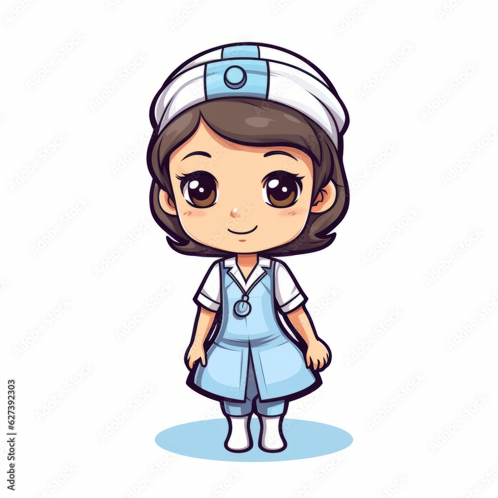 Caring nurse doodle bringing comfort and healing, Generative AI