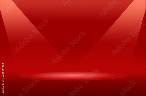 Illustration of spotlight on red background