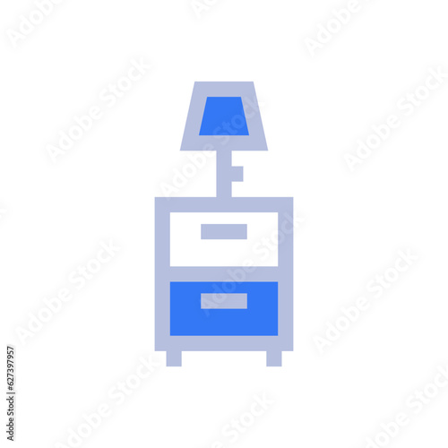 bedside table two tone style icon vector illustrations