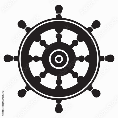 Steering wheel isolated on white background Silhouette Vector Design