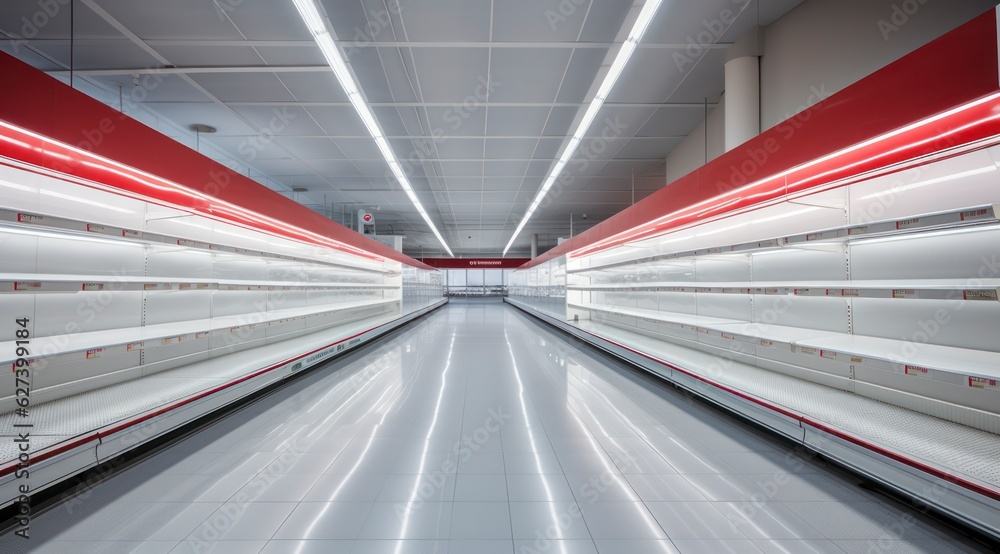 empty shelves in super market economic crisis concept 