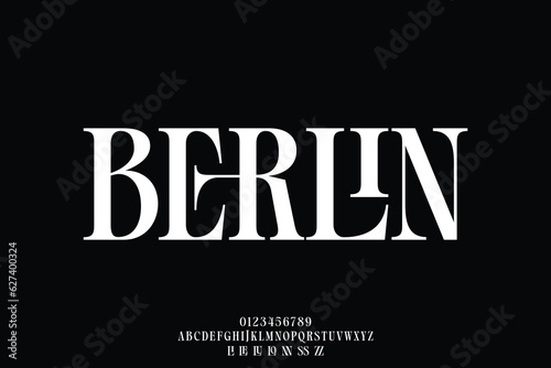 Attractive elegant serif alphabet display font vector with ligature style