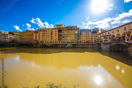 Ponte Vecchio in Florence city streets, Florence, Italy, Europe. 
